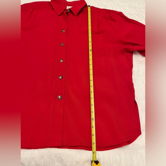 VINTAGE City Combi Delmod Wool Blend Long Sleeve Button Front Shirt Office Chic - Picture 17 of 17
